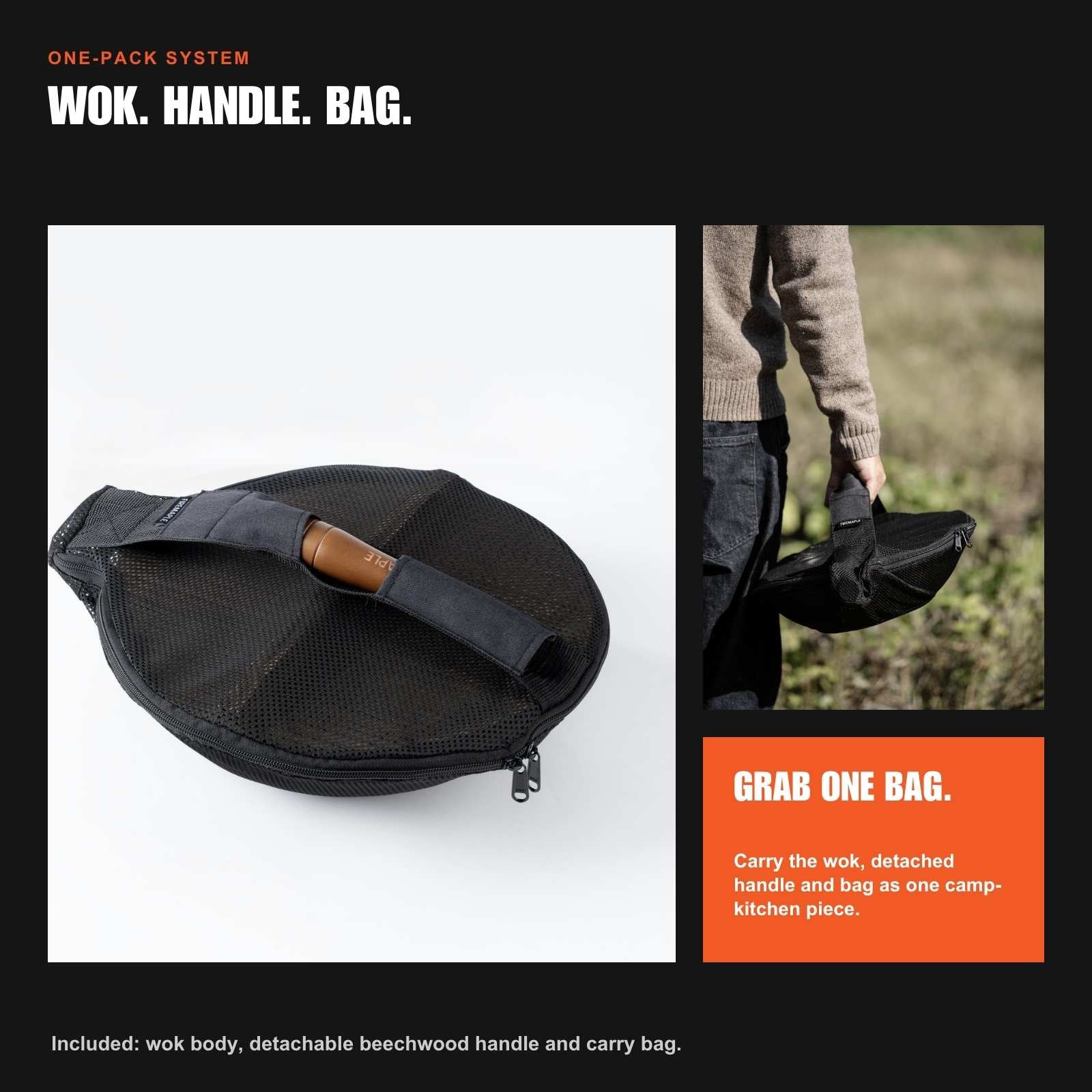 12.6" Carbon Steel Camping Wok