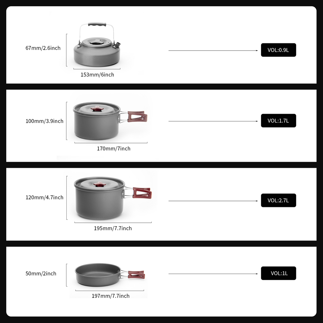 FMC-209 Cookware Set for Mid-Size Groups | Easy Carry & Clean