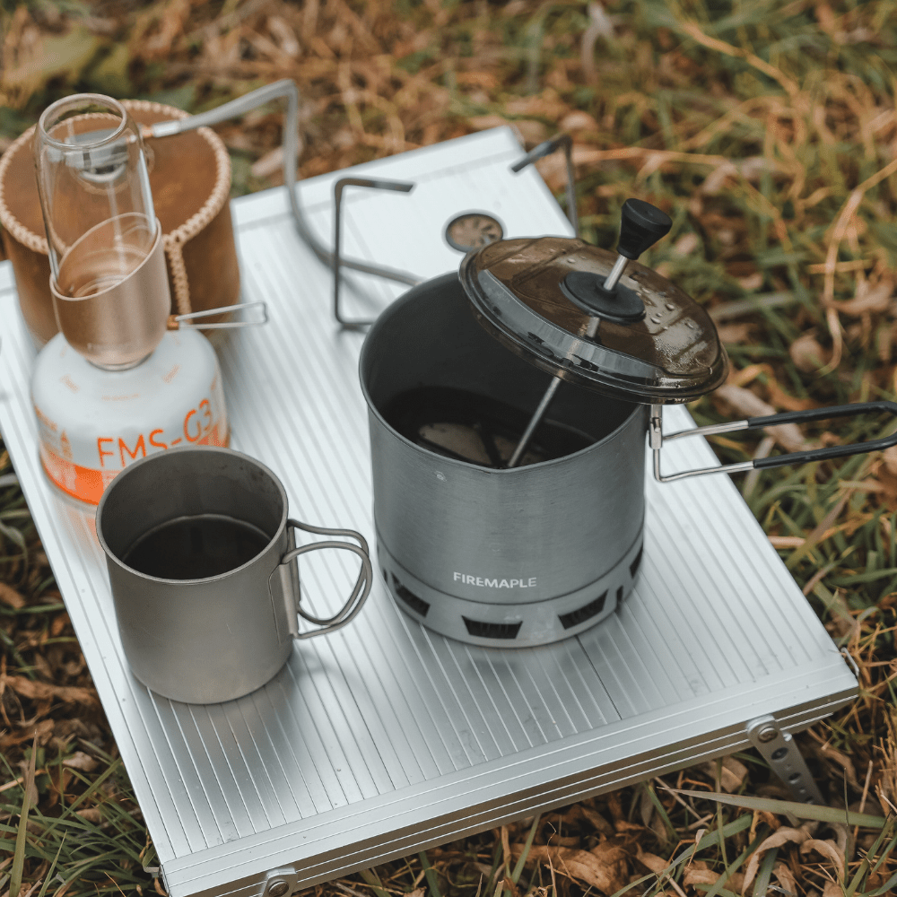french press camping Fire Maple Petrel G2 Camping French Press, Stainless Steel, Ultralight, Compact, for Backpacking