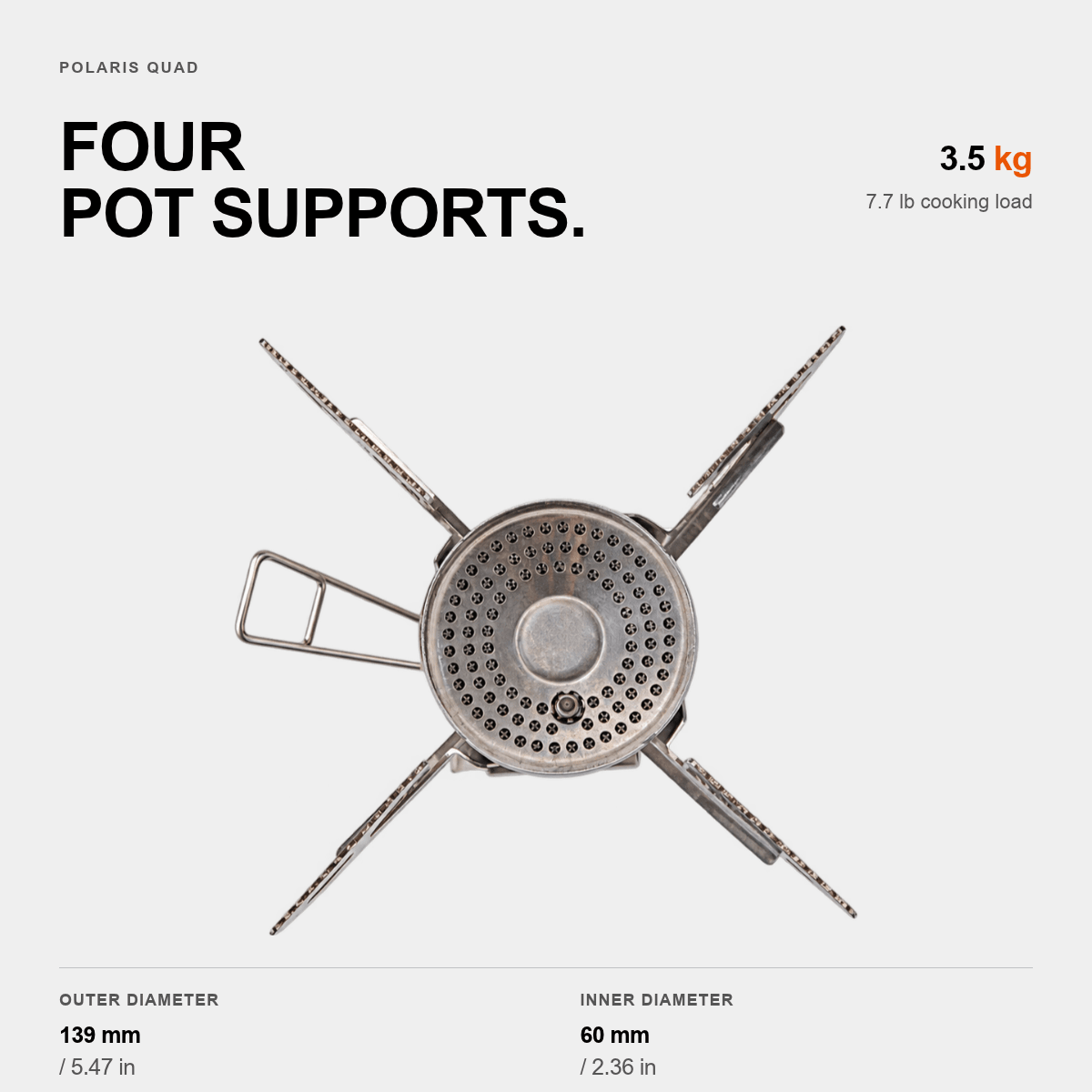 Polaris Quad Pressure-Regulated Backpacking Stove