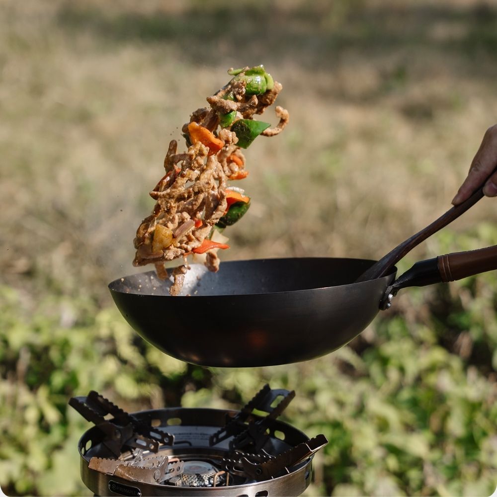 12.6" Carbon Steel Camping Wok