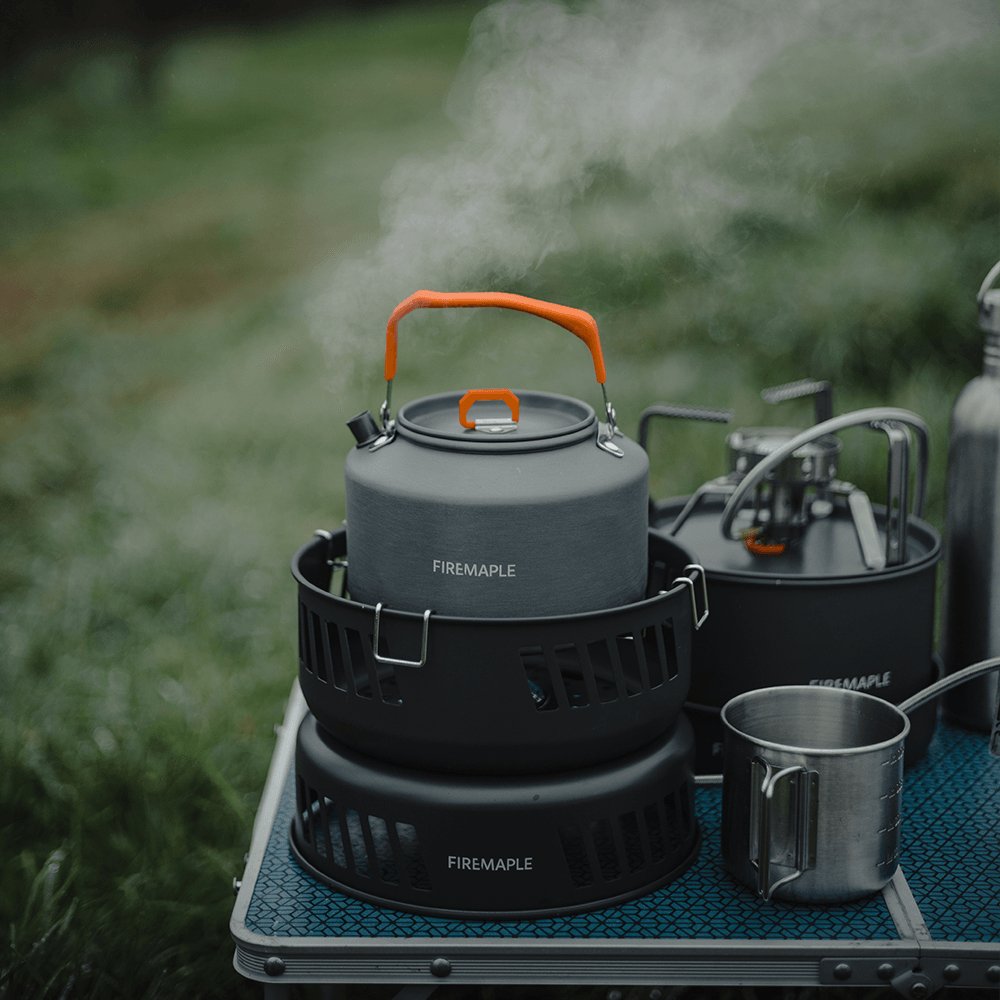 FIREMAPLE ポット ガスストーブセット All-in-One Outdoor Cooking Kit | Gas & Alcohol Compatible