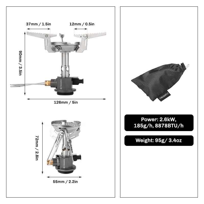 GreenPeak II Gas Stove | Pressure - regulator | 3.4oz | 2600W - Fire Maple