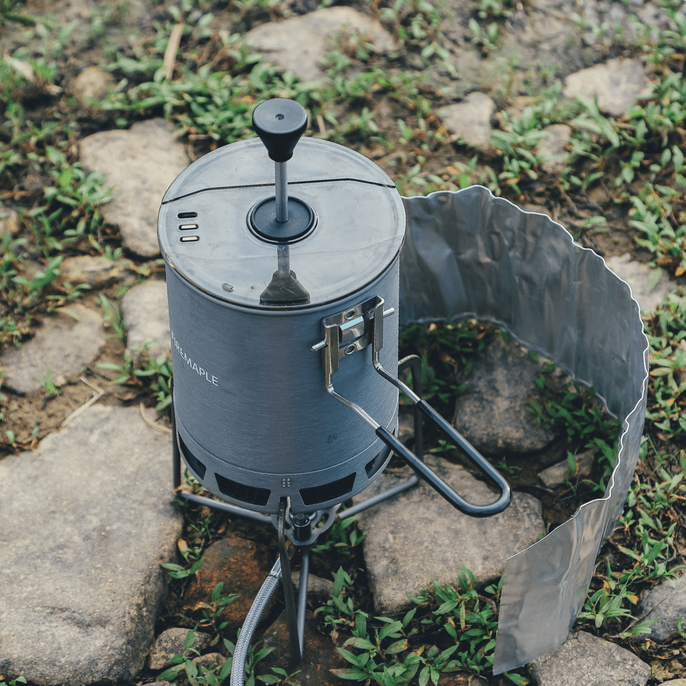 french press camping Fire Maple Petrel Integrated Camping Stove System, Stainless Steel, Compact, French Press