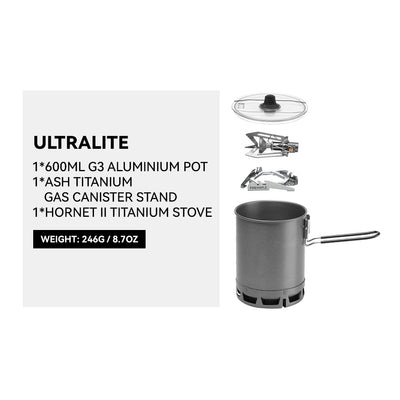 Petrel Ultralight Pot with heat exchanger 600ml - Fire Maple