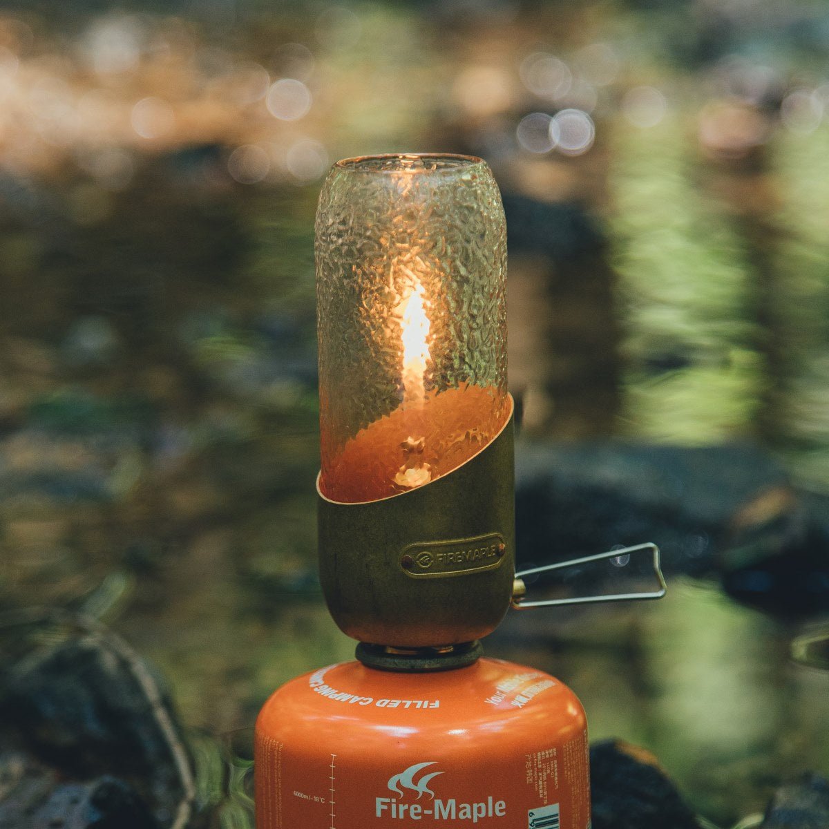 Vintage Copper Orange Gas Lantern - Fire Maple