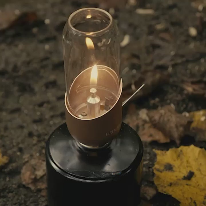 Ancest Bushcraft Wooden Cup & Orange Gas Lantern Set