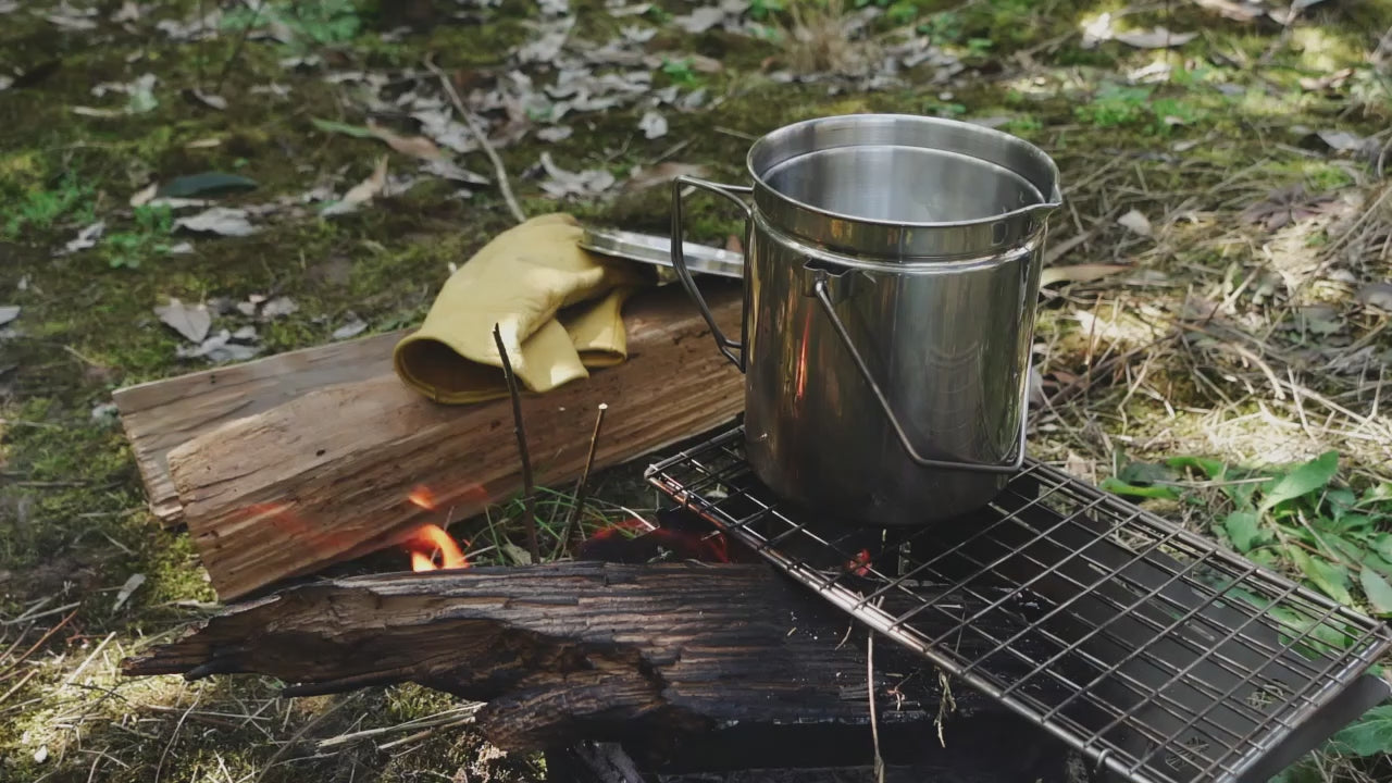 Wood Stove & Stainless Steel Pot Set