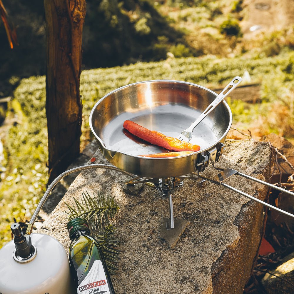 Fire-Maple Antarcti 8 Frying Pan | SUS 304 Stainless Steel Skillet |  Durable and Easy to Clean | Ideal for Camping Fishing Bushcraft