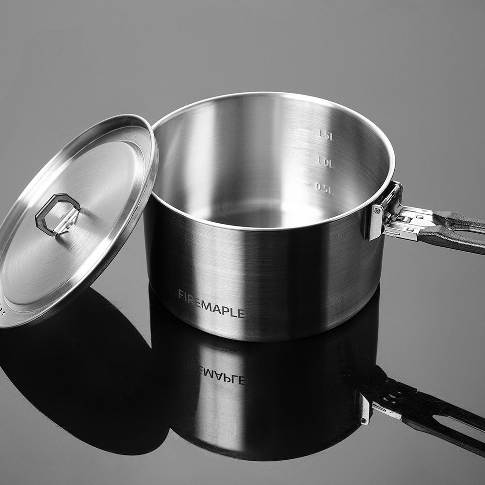 Antarcti Pot 1.5L/0.8L Stainless Steel Cookware - Fire Maple