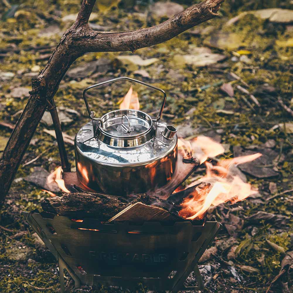 Stainless Steel Camp Fire Kettle Camping Tea Kettle FireMaple