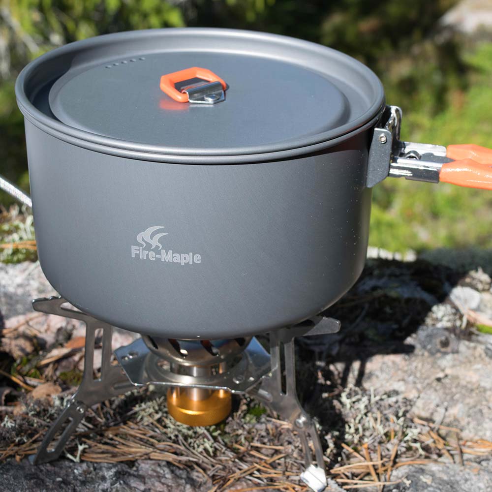 FireMaple Feast 4 Camping Cookware Set | Camper Equipment, Orange