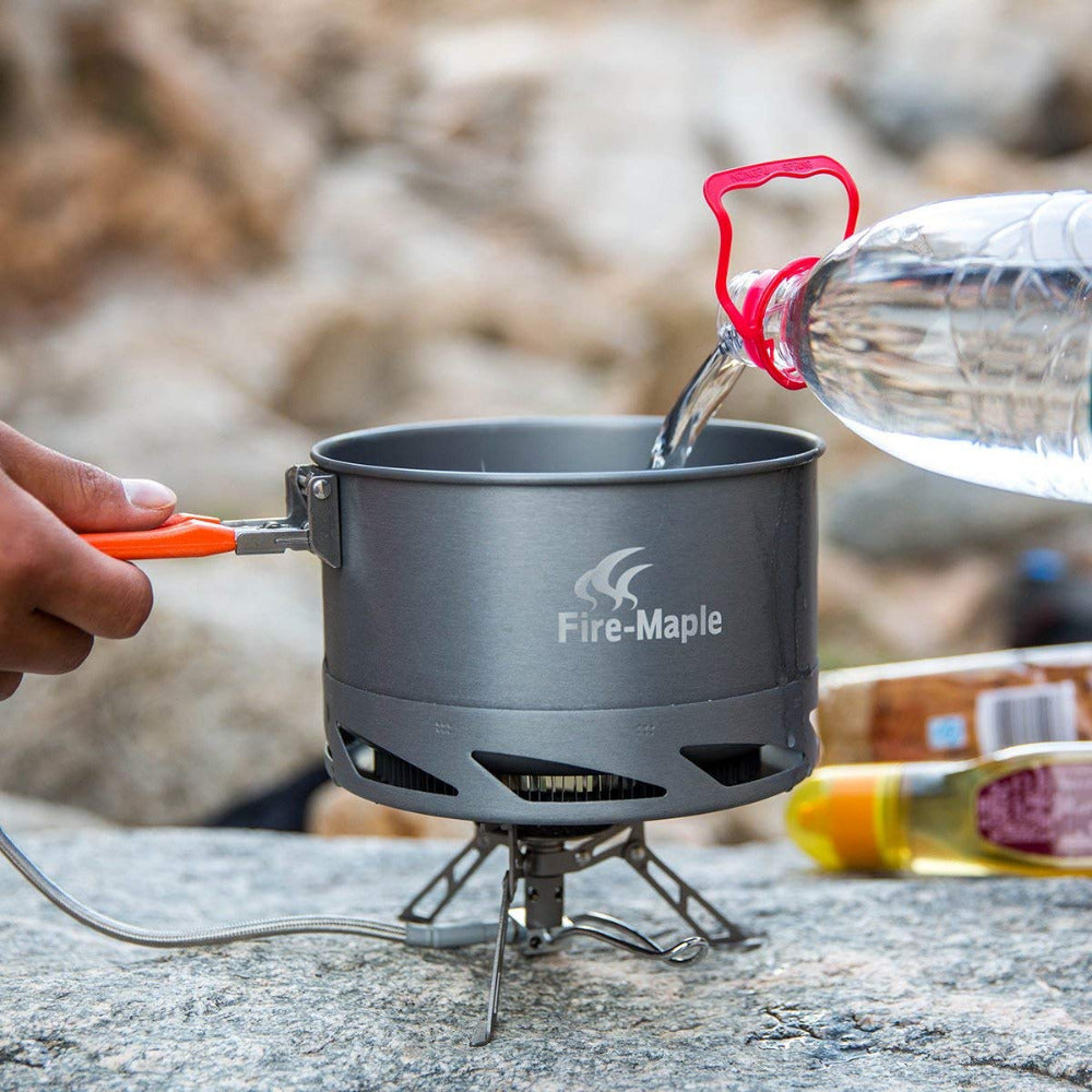 Fire-Maple Feast 1.5L Camping Cookwear Pot FMC-K2 | Easy to Clean Hard Anodized Aluminum and Stainless Steel | Cookware Set and, Aluminum