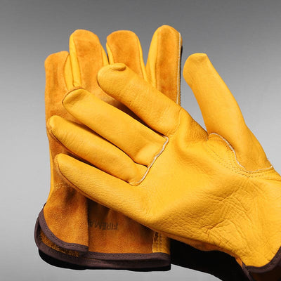Gingko Cowhide leather Work Gloves - Fire Maple