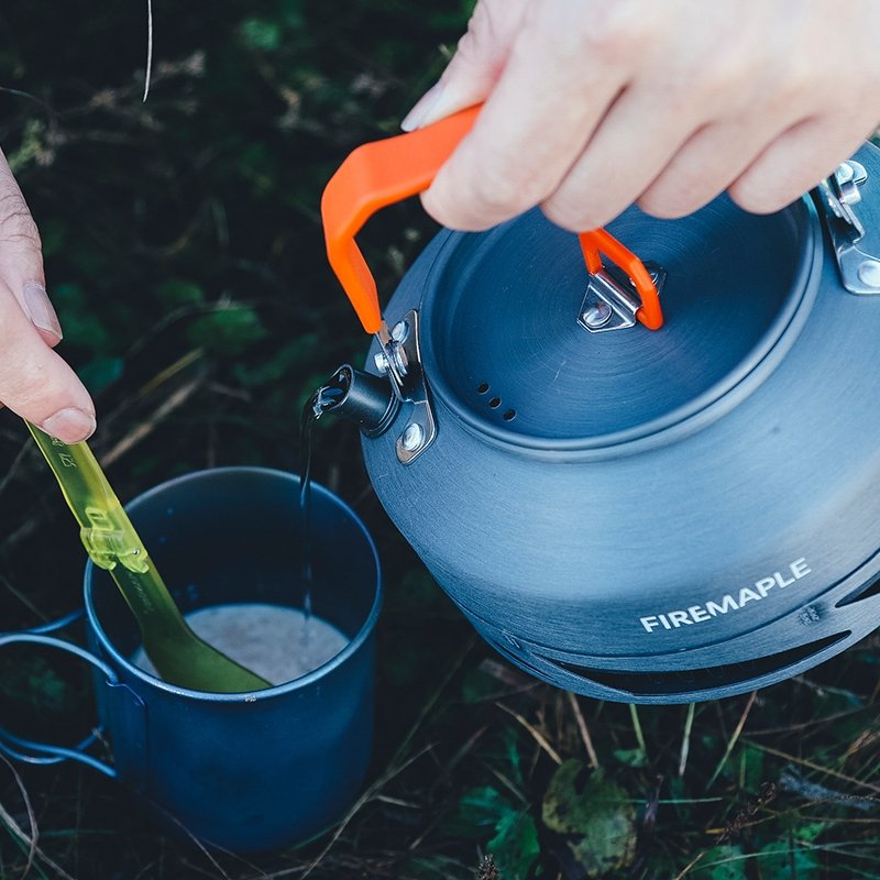 Tea Kettle on Open Fire. Tea in the Camping Stock Image - Image of active,  heat: 223966251