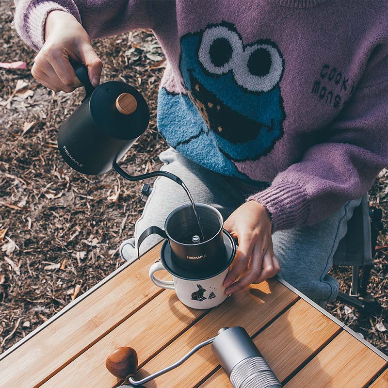 Orca Vietnamese Coffee Maker & Wooden Cup Set - Fire Maple