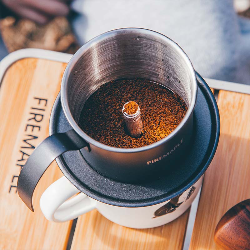 Orca Vietnamese Coffee Maker & Wooden Cup Set - Fire Maple