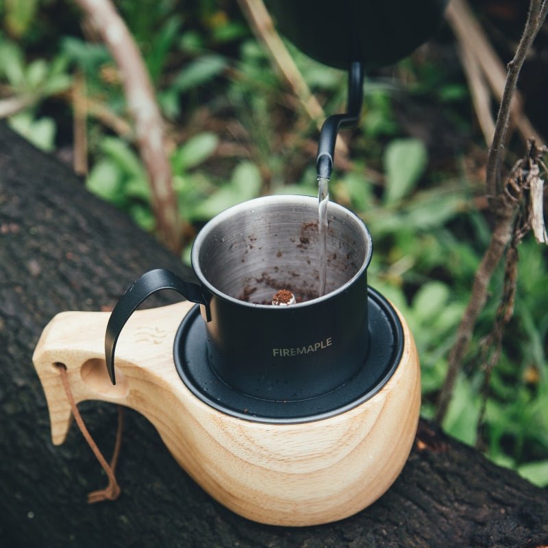 Orca Vietnamese Coffee Maker & Wooden Cup Set - Fire Maple