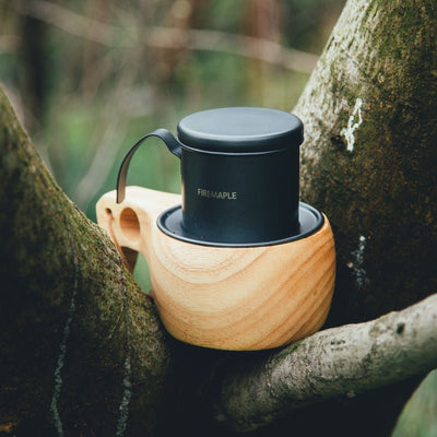 Orca Vietnamese Coffee Maker & Wooden Cup Set - Fire Maple