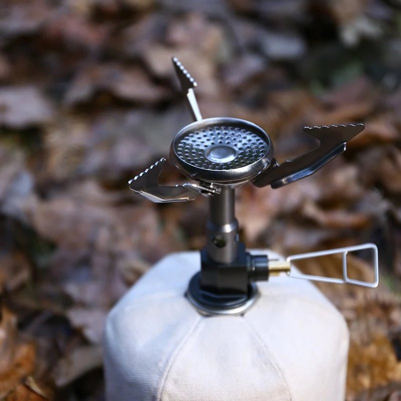 POLARIS PRESSURE-REGULATOR GAS STOVE&FEAST K2 ALUMINUM COOKWARE WITH HEAT-EXCHANGER&ANCEST BUSHCRAFT WOODEN CUP - Fire Maple