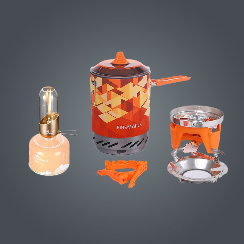 【CAMP GEEKS】 TFO-2UNIT.flame Fire Maple X2 Jetboil alternate camp stove | FREE Titanium Spork